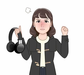 冬服を着た女子大生