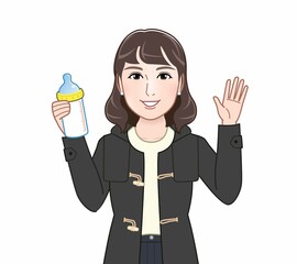 冬服を着た女子大生