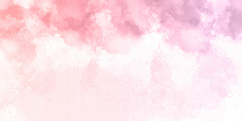 pink watercolor background Beautiful sky and clouds in soft pastel color.Soft pink cloud in the sky background colorful pastel tone.