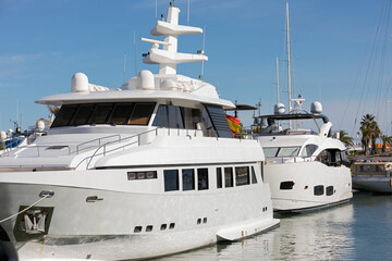 Yachts and boats in marina