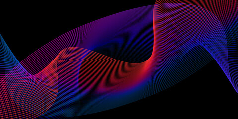 abstract background with wave and Dark abstract background with a glowing abstract waves. Vector abstract background with a colored dynamic waves, line and particles. Illustration suitable for design