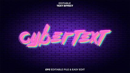 Obraz premium Cybertext Neon Editable Text Effect