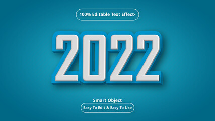New year 2022 editable text effect vector