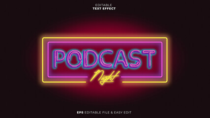 Podcast Night Editable Text Effects