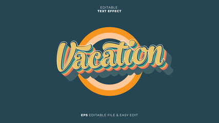 Vacation Retro Editable Text Effects
