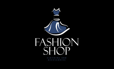 Vector drawn Fashion logo on a black background