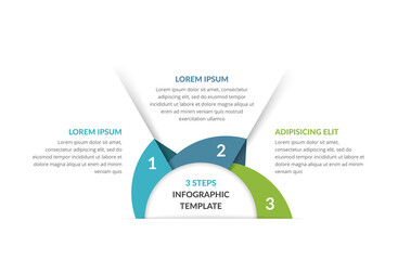 Infographic template with 3 steps, workflow, process chart