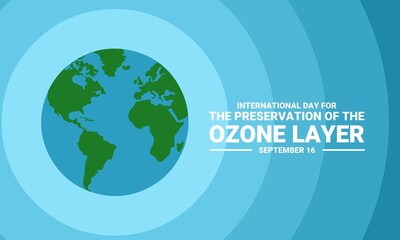 Vector illustration, globe with layers, as banner or poster, International Day for the Preservation of the Ozone Layer.