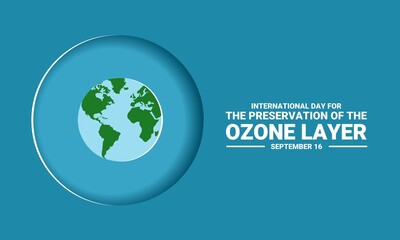Vector illustration, globe with layers, as banner or poster, International Day for the Preservation of the Ozone Layer.