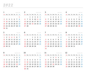 2022年日本のカレンダー	