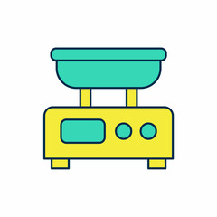 Filled outline Electronic scales icon isolated on white background. Weight measure equipment. Vector