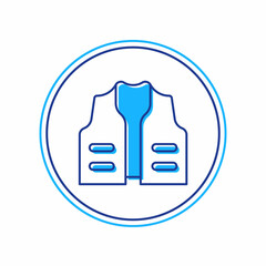 Filled outline Fishing jacket icon isolated on white background. Fishing vest. Vector