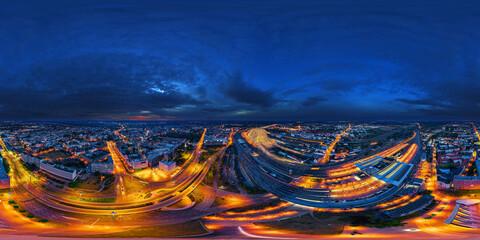 Halle a.d. Saale Germany at night 360° x 180° airpano