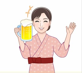 日本の居酒屋で働く女性