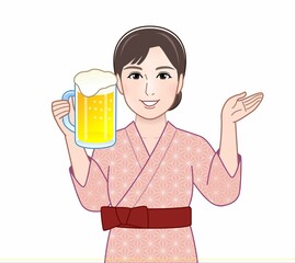 日本の居酒屋で働く女性