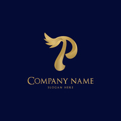 Obraz premium P alphabet logo gradient