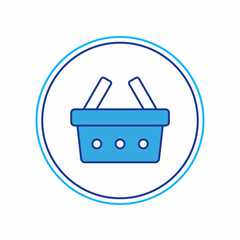 Filled outline Shopping basket icon isolated on white background. Online buying concept. Delivery service sign. Shopping cart symbol. Vector