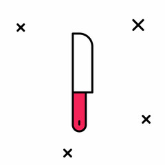 Filled outline Knife icon isolated on white background. Cutlery symbol. Vector