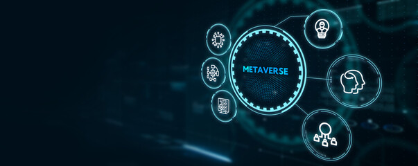 Metaverse virtual world, metaverse digital world intelligent futuristic interface technology.3d illustration