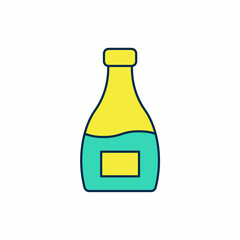 Filled outline Sauce bottle icon isolated on white background. Ketchup, mustard and mayonnaise bottles with sauce for fast food. Vector