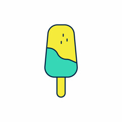 Filled outline Ice cream icon isolated on white background. Sweet symbol. Vector