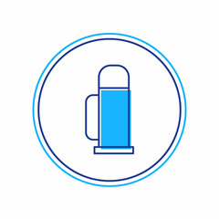 Filled outline Thermos container icon isolated on white background. Thermo flask icon. Camping and hiking equipment. Vector