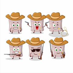 Cool cowboy strawberry marshmallow cartoon character with a cute hat