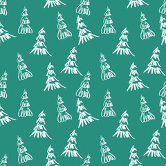 Seamless texture Christmas tree marker lines holiday new year christmas spruce green