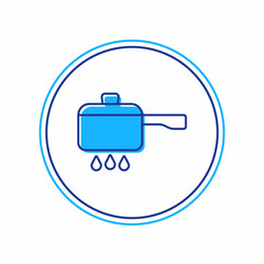 Filled outline Cooking pot on fire icon isolated on white background. Boil or stew food symbol. Vector