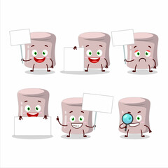 Strawberry marshmallow cartoon character bring information board