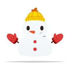 Cartoon snowman vector isolated illustration
