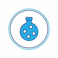 Filled outline Bottle with potion icon isolated on white background. Flask with magic potion. Happy Halloween party. Vector