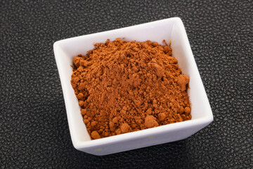 Cocoa powder in the bowl