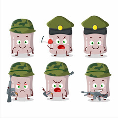 A charming soldier strawberry marshmallow cartoon picture bring a gun machine