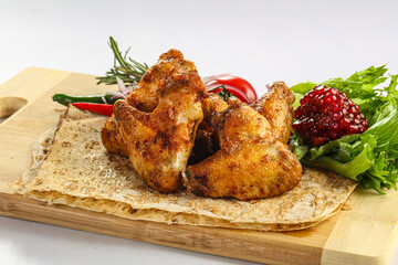 Grilled chicken wings barbecue shashlik