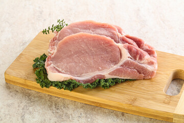 Raw pork loin for coocking
