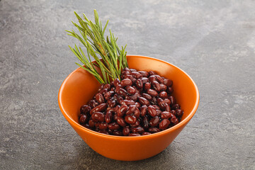 Vegan cuisine - black kidney in the bowl