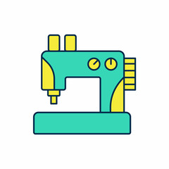 Filled outline Sewing machine icon isolated on white background. Vector