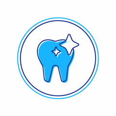 Filled outline Tooth whitening concept icon isolated on white background. Tooth symbol for dentistry clinic or dentist medical center. Vector
