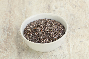 Chia seeds in the bowl
