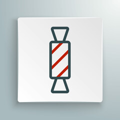 Line Candy icon isolated on white background. Happy Halloween party. Colorful outline concept. Vector