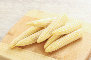 Raw natural organic baby corn