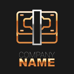 Line Stacks paper money cash icon isolated on black background. Money banknotes stacks. Bill currency. Colorful outline concept. Vector