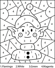 Christmas Color By Number | Colour By Number for Kids and Teens | Coloring Page