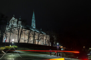 Fototapeta na wymiar Sandomierz nocą katedra 