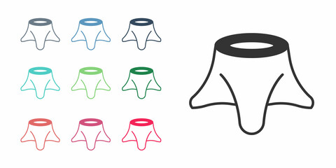 Black Tree stump icon isolated on white background. Set icons colorful. Vector