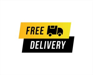 free delivery label graphic design element