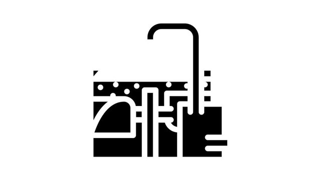 methane tank or biogas plant, digester or reactor animated glyph icon methane tank or biogas plant, digester or reactor sign. isolated on white background