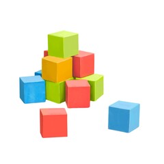 Obraz premium colorful cubes, children's toy illustration, hand drawn clipart