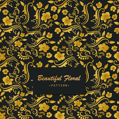 Luxury gold floral vintage seamless pattern
